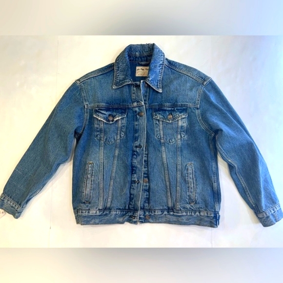 Free People Oversized Denim Jean Jacket - Size: XS - Picture 1 of 5